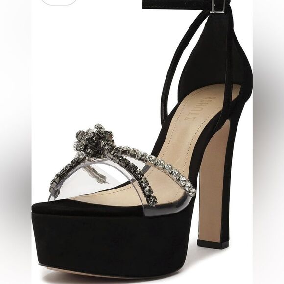 Schutz Jayda Platform Rhinestone Heels Size 8.5 - Picture 1 of 8